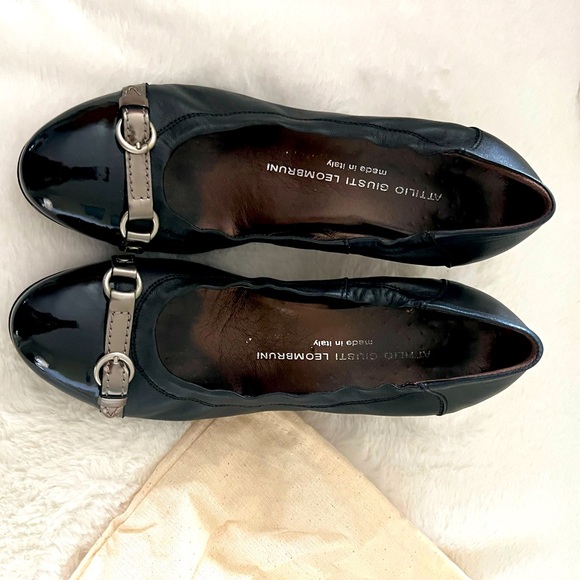 AGL Attilio Giusti Leombruni Pump Black Leather Heels - Picture 1 of 12